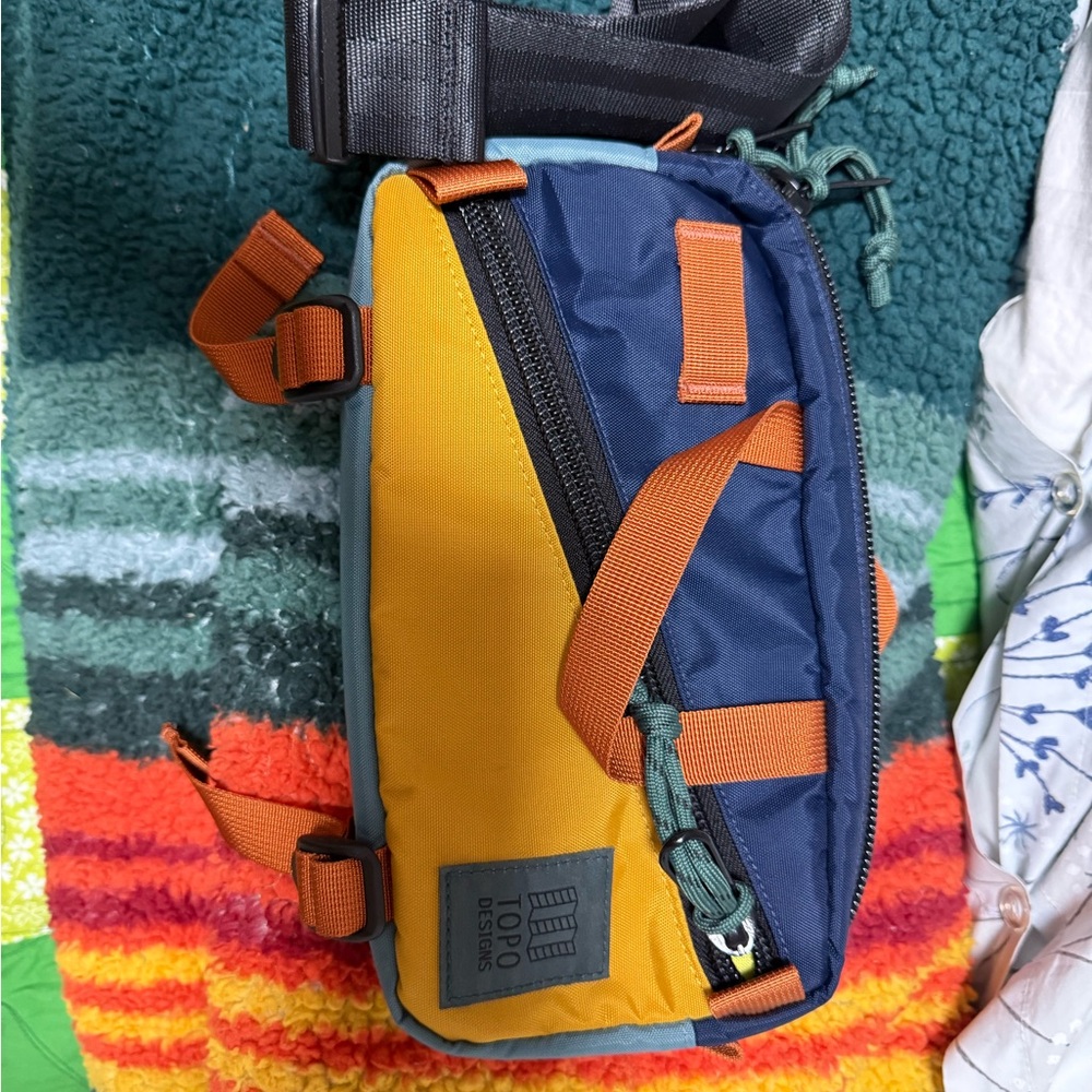 Topo Designs Blue and Yellow Belt Bag